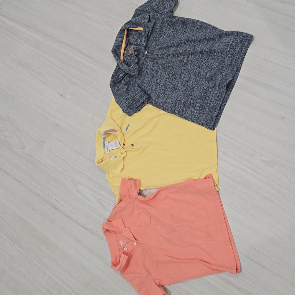 Kids' Polo Shirt Set Coral and Heather Grey Yellow Oshkosh Tommy Bahamas Size 5